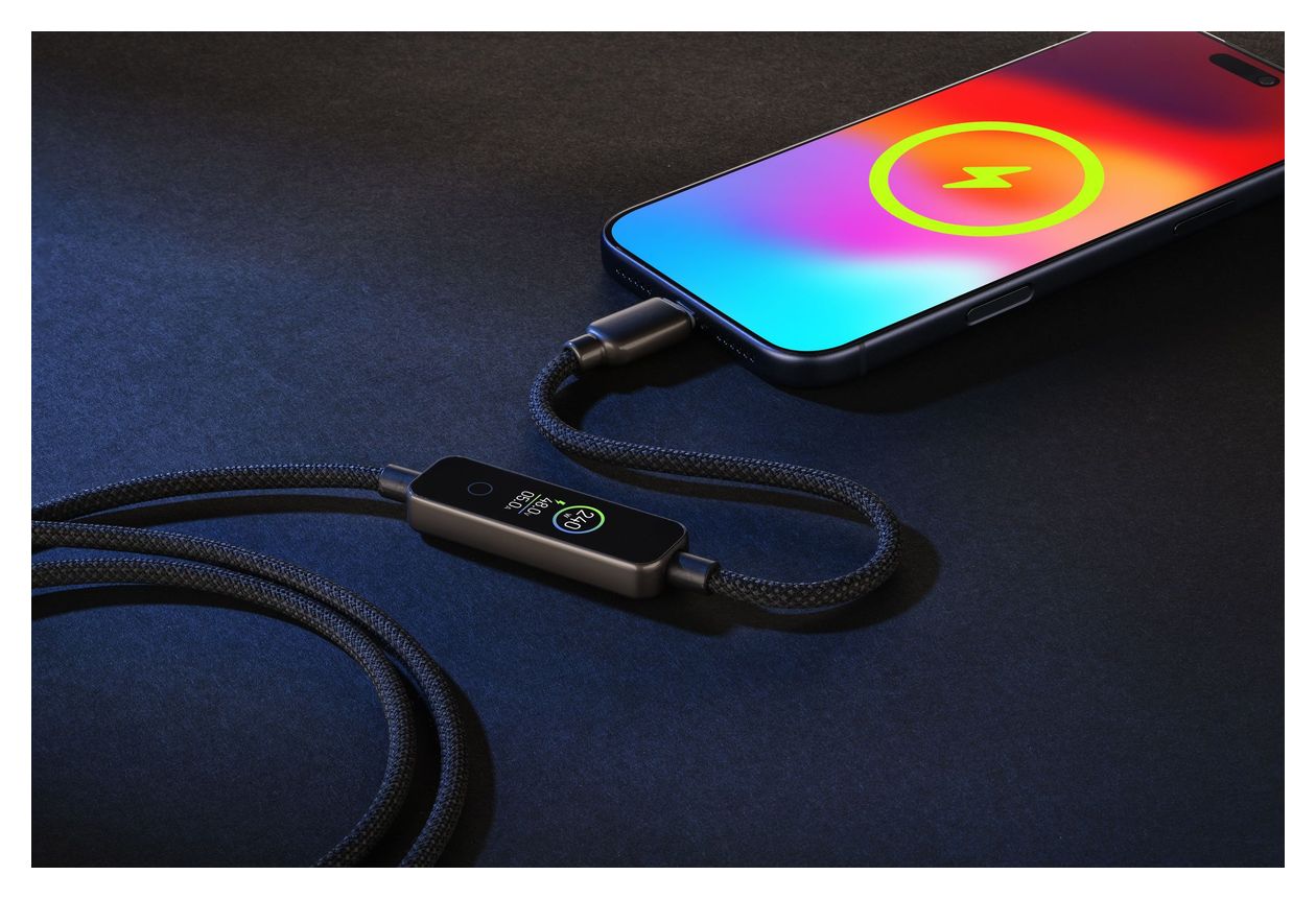 Data Cable Powerview IQ Rundkabel USB C auf USB C Männlich bis 240 W 1,2 m  (Schwarz) 
