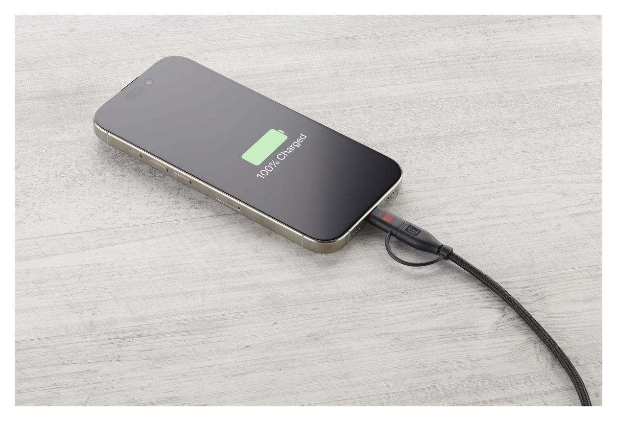 Data Security Cable Rundkabel USB C auf USB C Männlich bis 60 W 1,5 m  (Schwarz) 