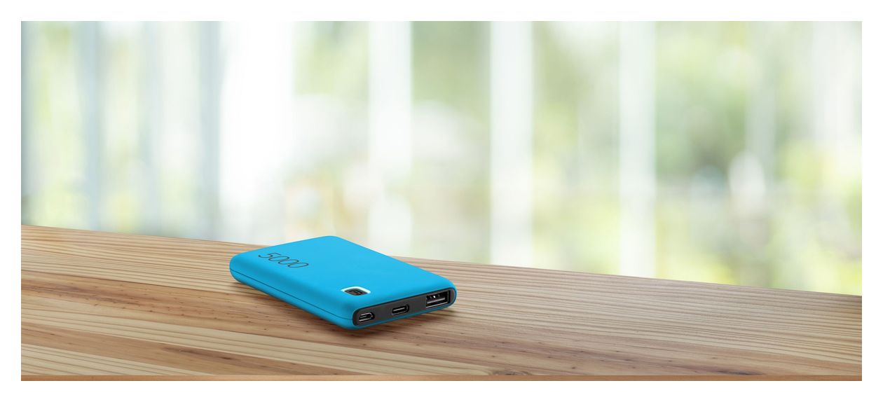 Essence 5000 mAh Powerbank Micro-USB + USB Type-C  (Blau) 