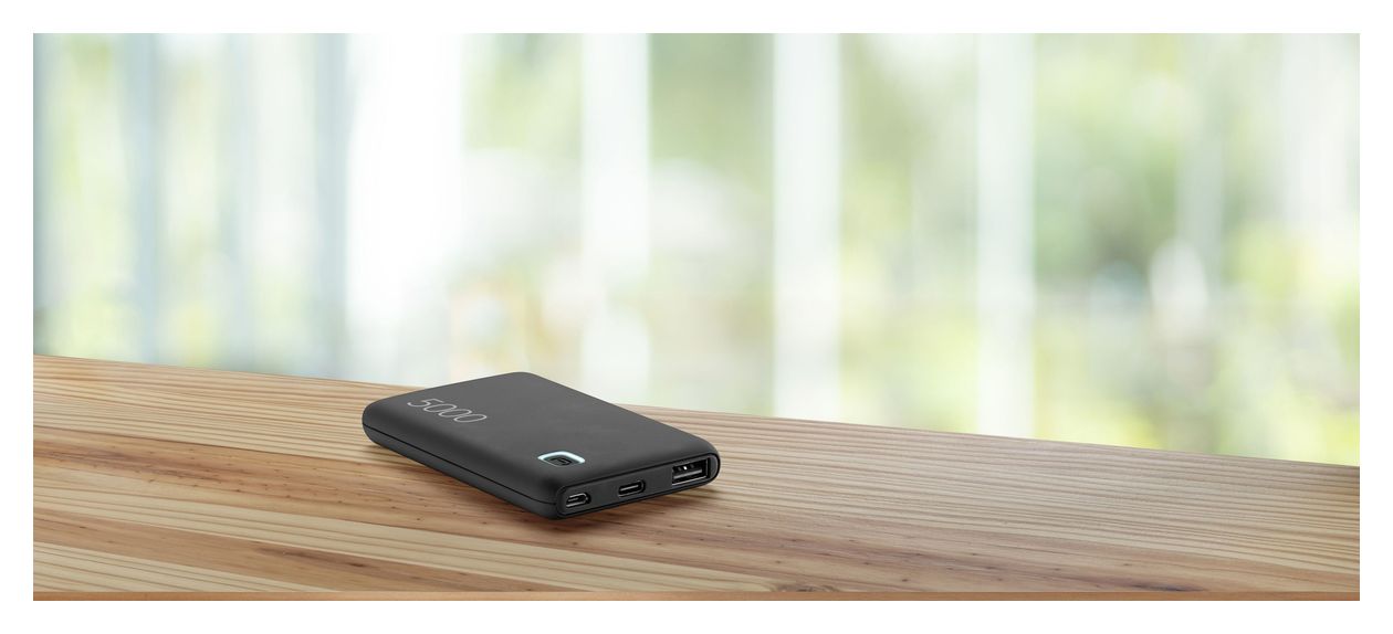 Essence 5000 mAh Powerbank Micro-USB + USB Type-C  (Schwarz) 
