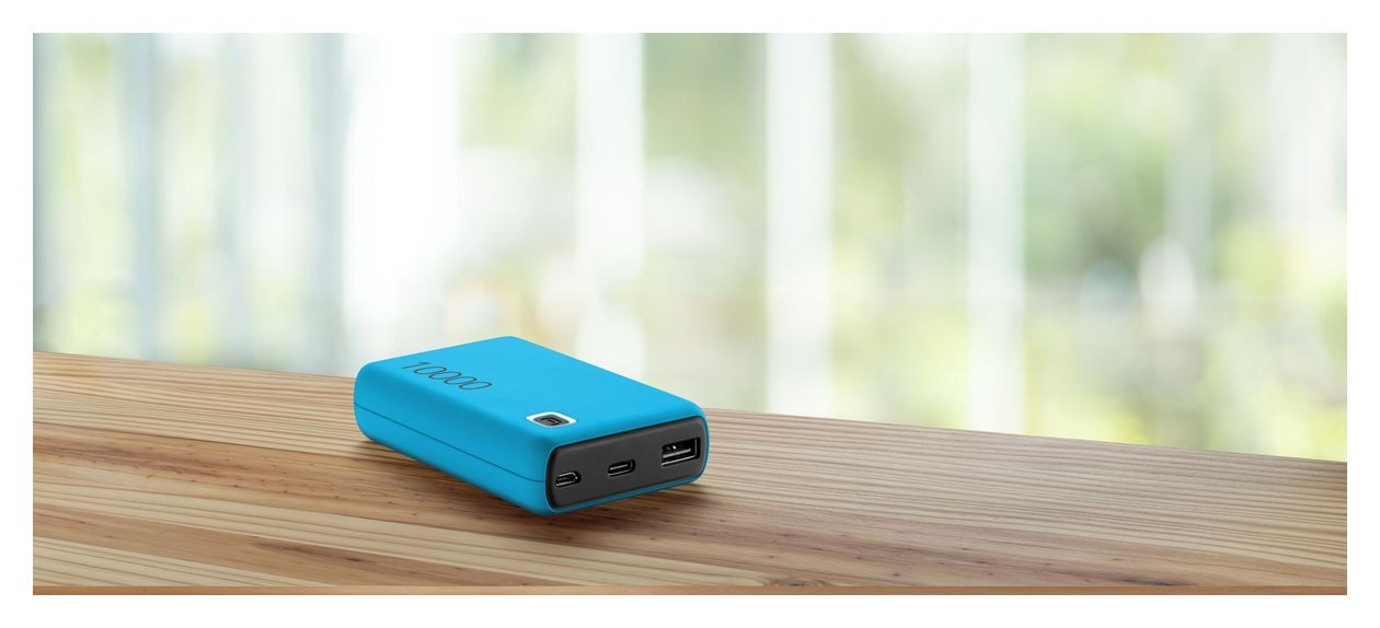 Essence 10000 mAh Powerbank Micro-USB + USB Type-C  (Blau) 