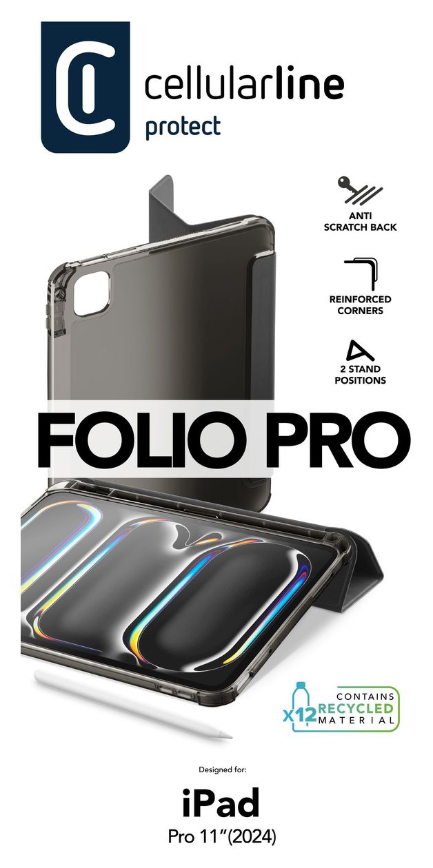 Folio Folio aus Kunstleder für Apple iPad Pro 11" bis 27,9 cm (11") (Schwarz) 