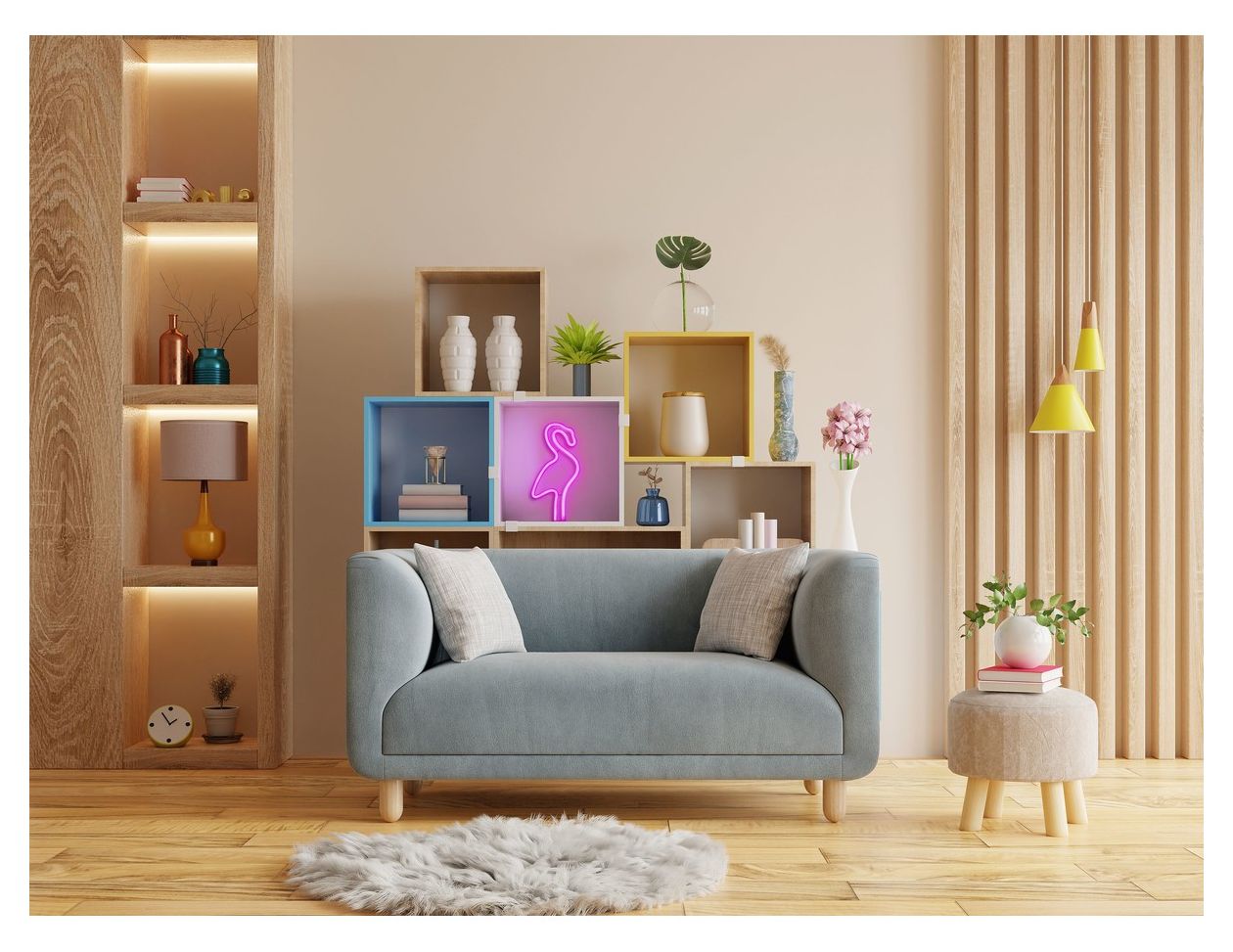 Neon Wall Light Flamingo LED Pink USB 