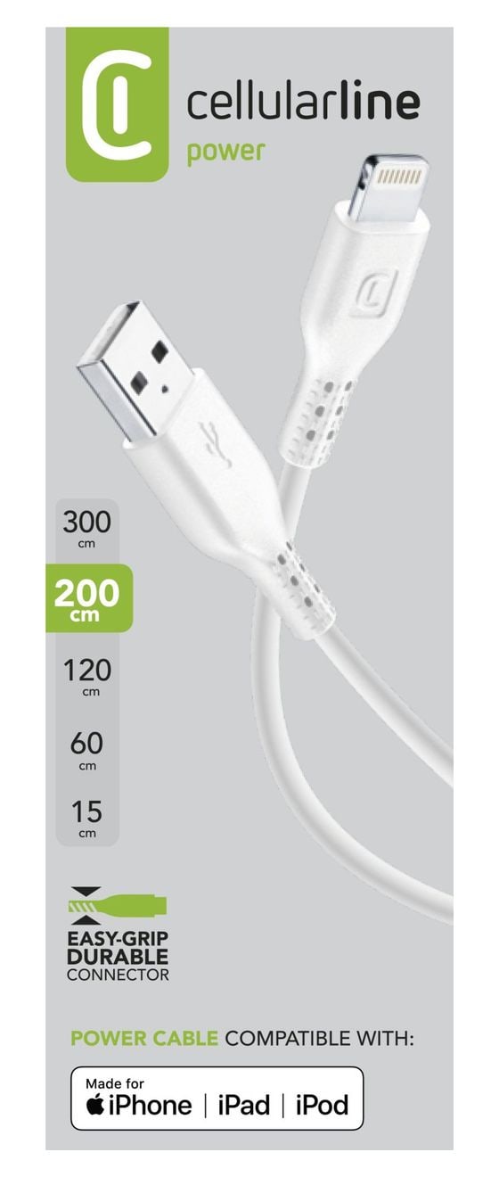 Power Cable Lightning auf USB A bis 12 W 2 m  (Weiß) 