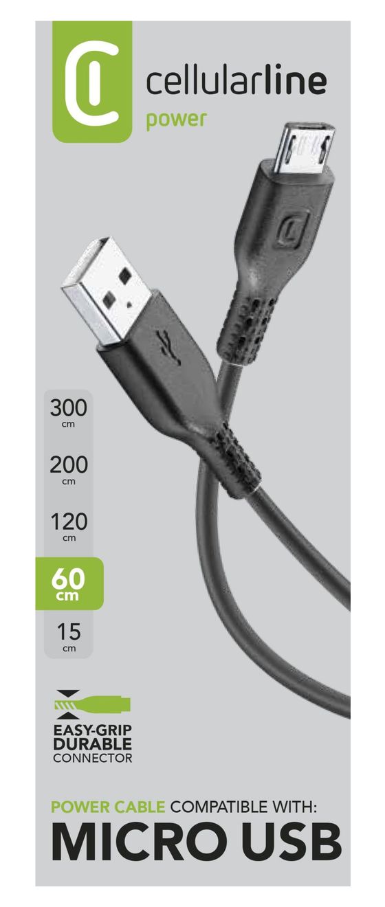 Power Cable USB A auf Micro-USB B Männlich bis 10 W 0,6 m  (Schwarz) 