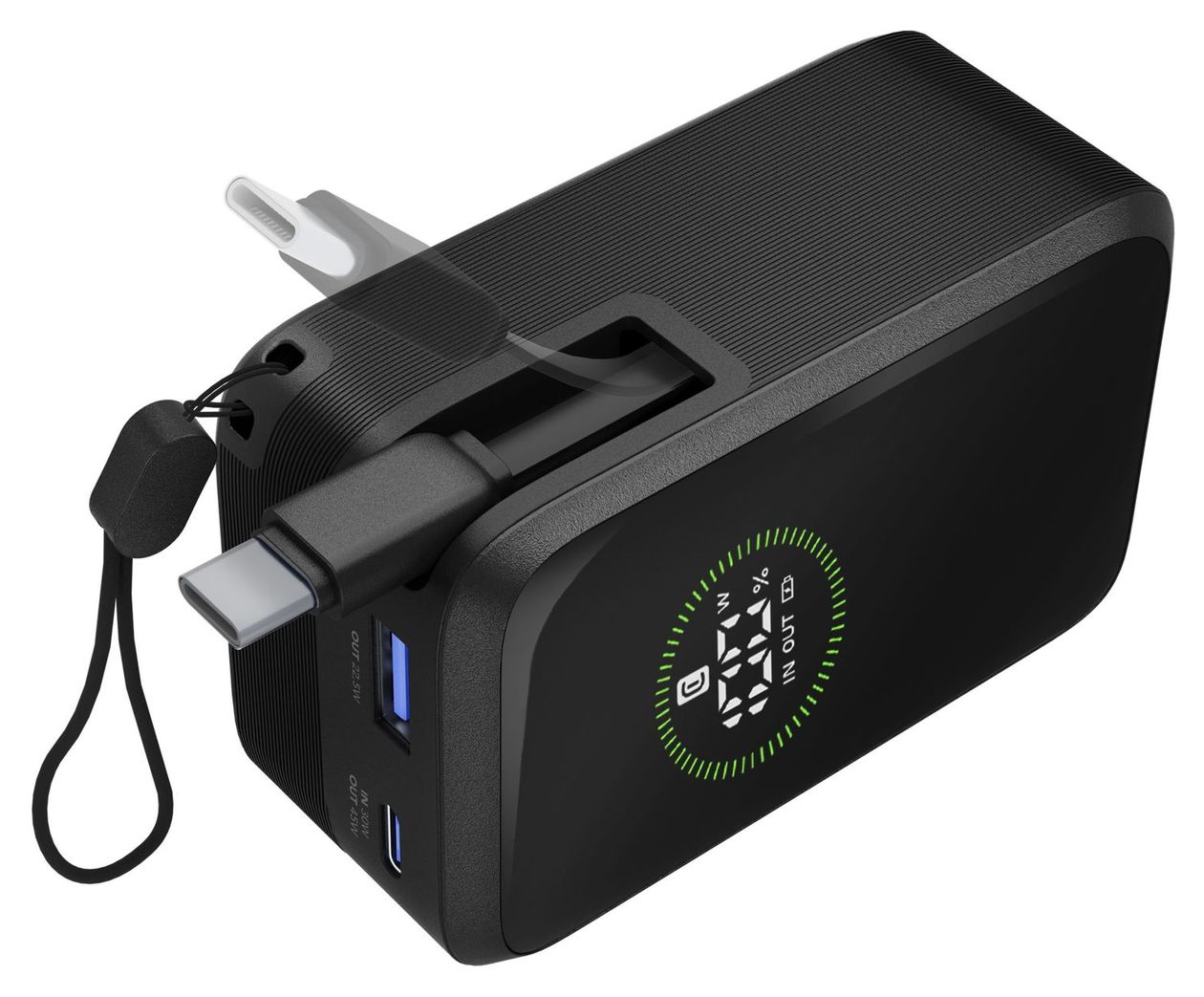 Roller 10000 mAh Powerbank USB Typ-C  (Schwarz) 