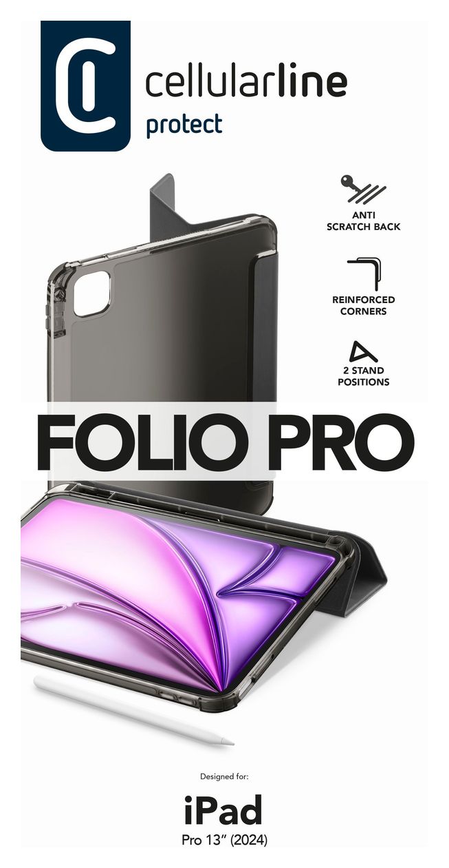 Stand Folio aus Kunstleder für Apple iPad Pro 13 Zoll M4/M5 bis 33 cm (13") (Schwarz) 