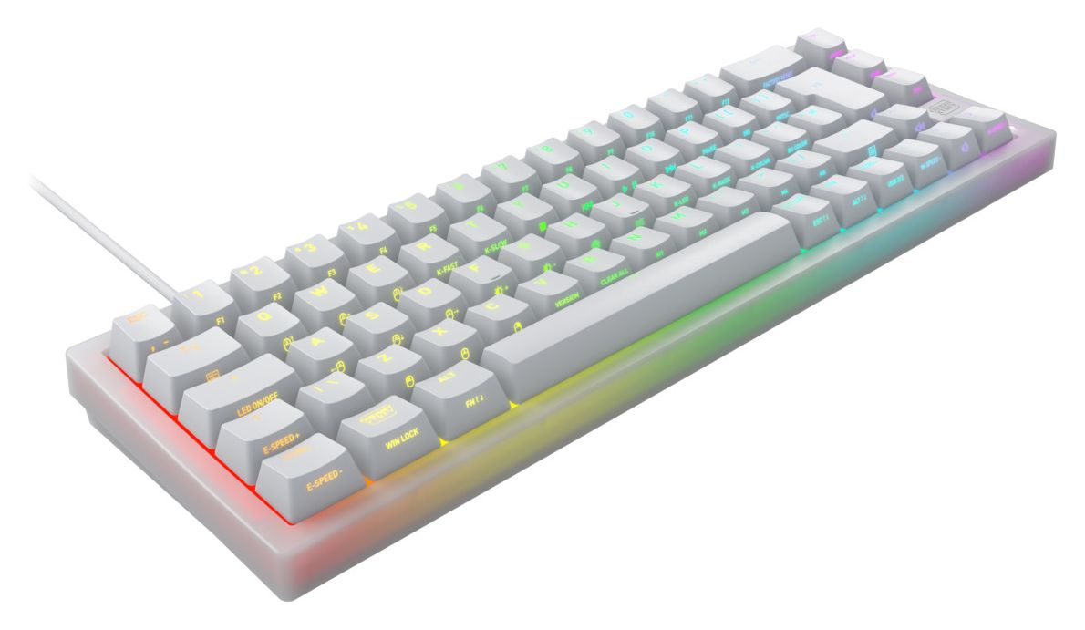 K5V2 Compact RGB-LED Gaming Tastatur USB  (Weiß) 