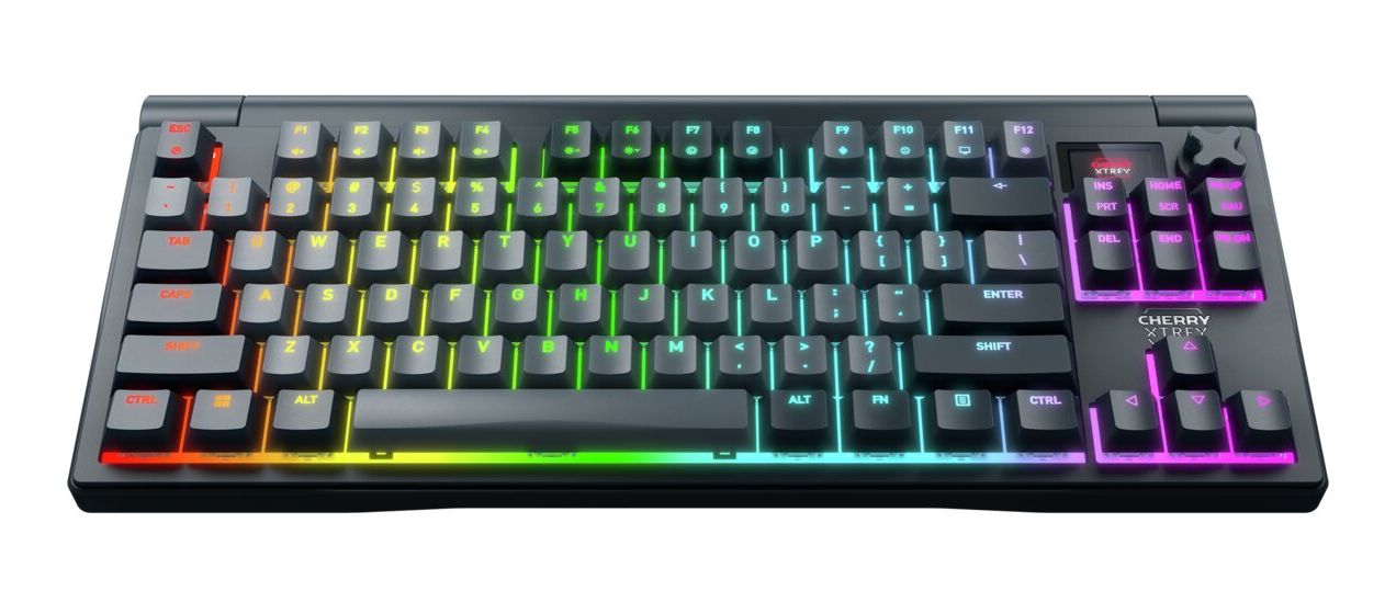 MX8.3 TKL Wireless RGB-LED Gaming Tastatur USB + RF Wireless + Bluetooth 2.4 GHz  (Grau) 