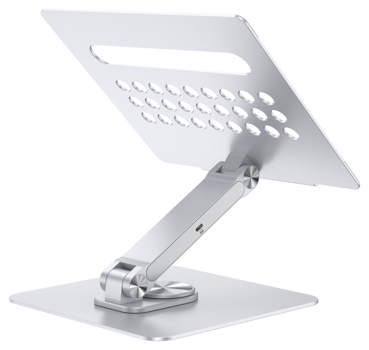 DONN27G Laptop-Ständer mit 7-in-1-Dockingstation, 360° drehbare Basis, faltbar, höhenverstellbar 