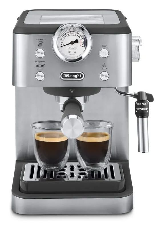 EM450.M Linea Classic Siebträger Kaffeemaschine 15 bar 1350 W  (Schwarz, Edelstahl) 