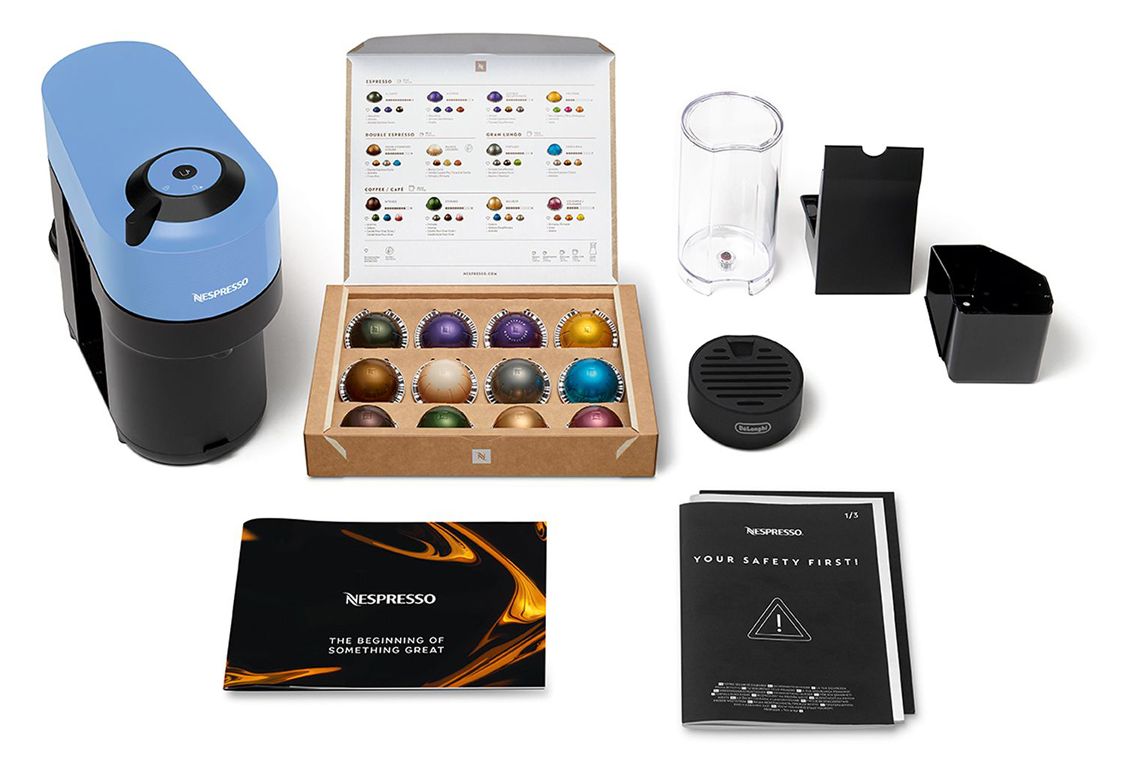 ENV90.A Vertuo Pop Nespresso Kapselmaschine 0,56 l  (Schwarz, Blau) 