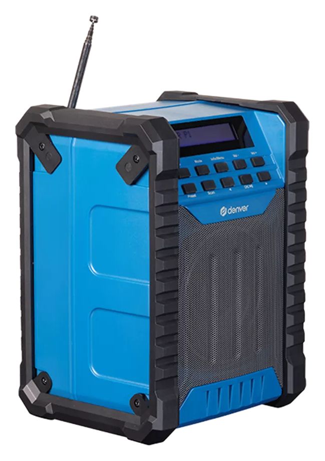 WRD-60 Bluetooth DAB, DAB+, FM Radio Tragbar Spritzwassergeschützt IP54  (Schwarz, Blau) 