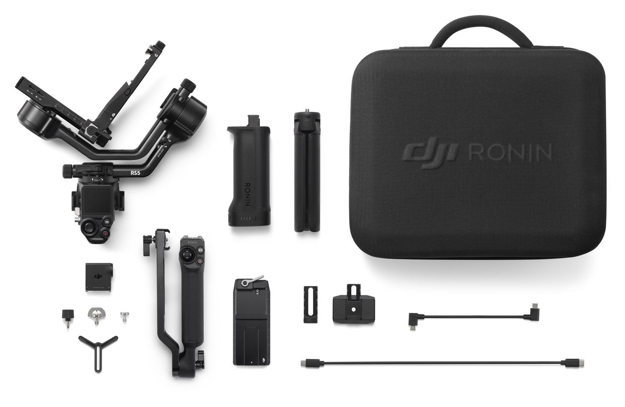 RS5 Combo Stativ Gimbal für Kamera faltbar Bluetooth  (Schwarz) 