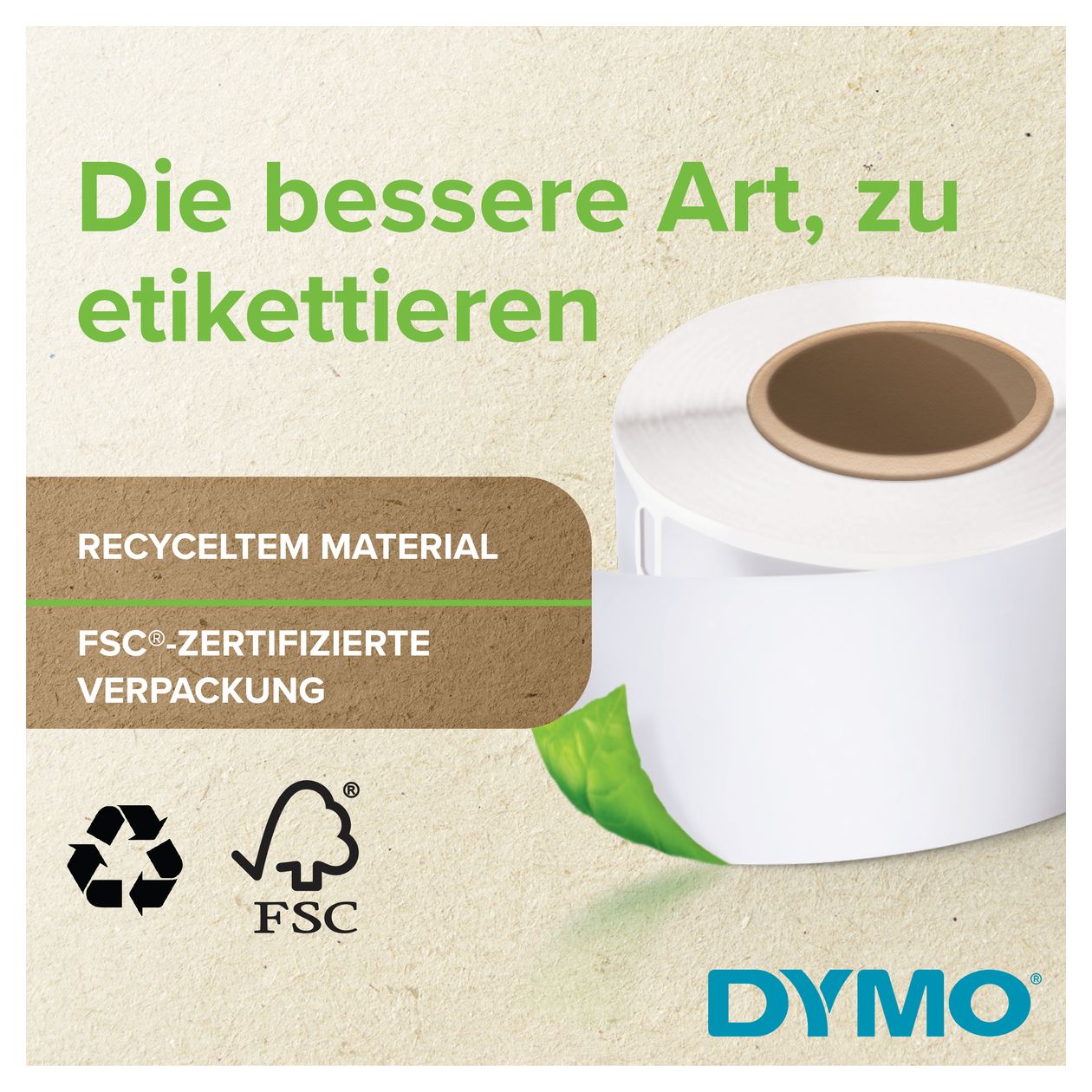DYMO Orignal LabelWriter Versandetiketten/-Namensschilder (Groß) | 54 mm x 101 mm | Rolle mit 220 leicht ablösbaren Etiketten | selbstklebend | für LabelWriter Etikettendrucker & Beschriftungsgerät 