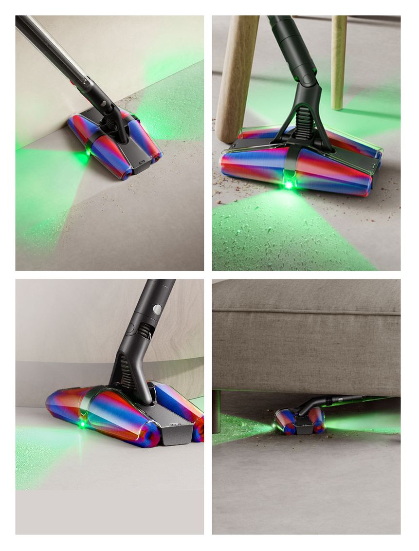 PencilVac Fluffycones Handstaubsauger Beutellos bis 30 min Laufzeit  (Schwarz, Grau) 