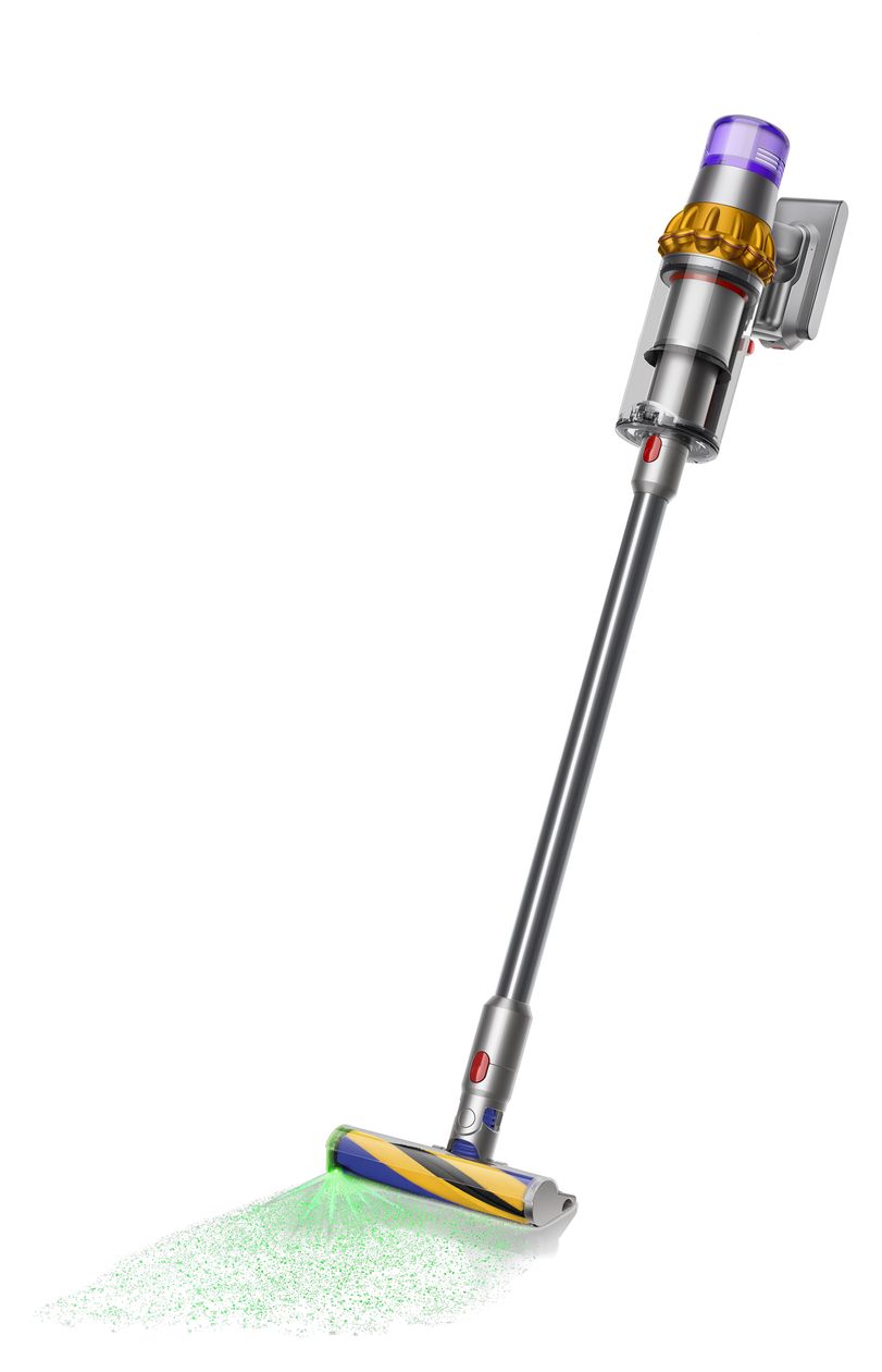 V15 Detect Absolute Handstaubsauger Beutellos bis 60 min Laufzeit 29,4 V  (Nickel, Gelb) 