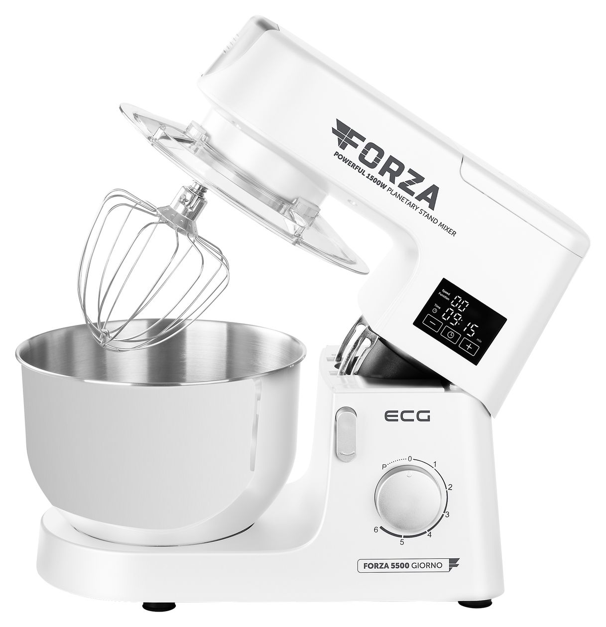 Forza 5500 1500 W Küchenmaschine 6,5 l  (Edelstahl, Weiß) 
