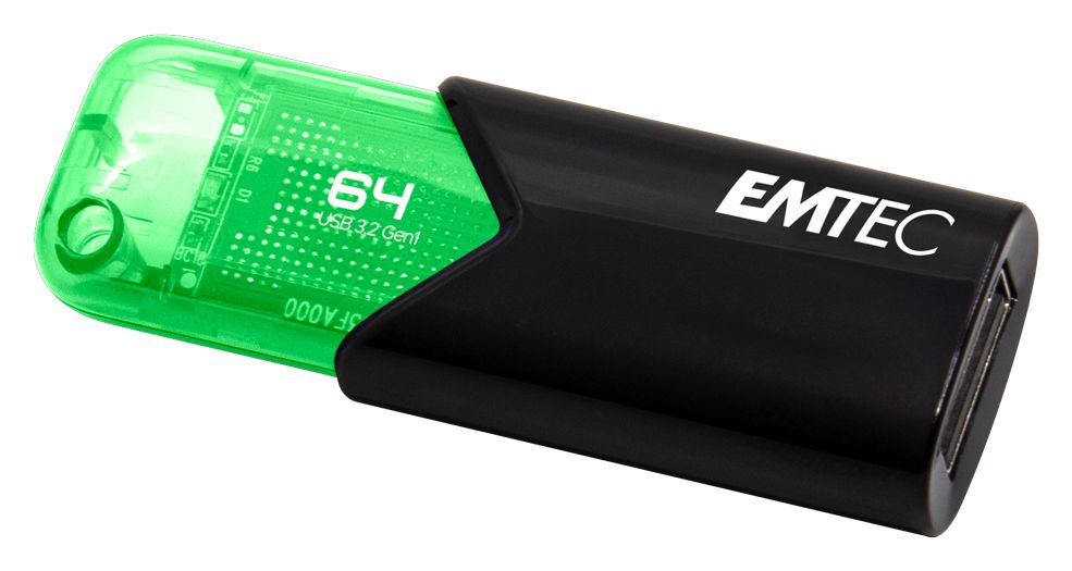 B110 Click Easy USB Typ-A Stick 64 GB  (Schwarz, Grün) 