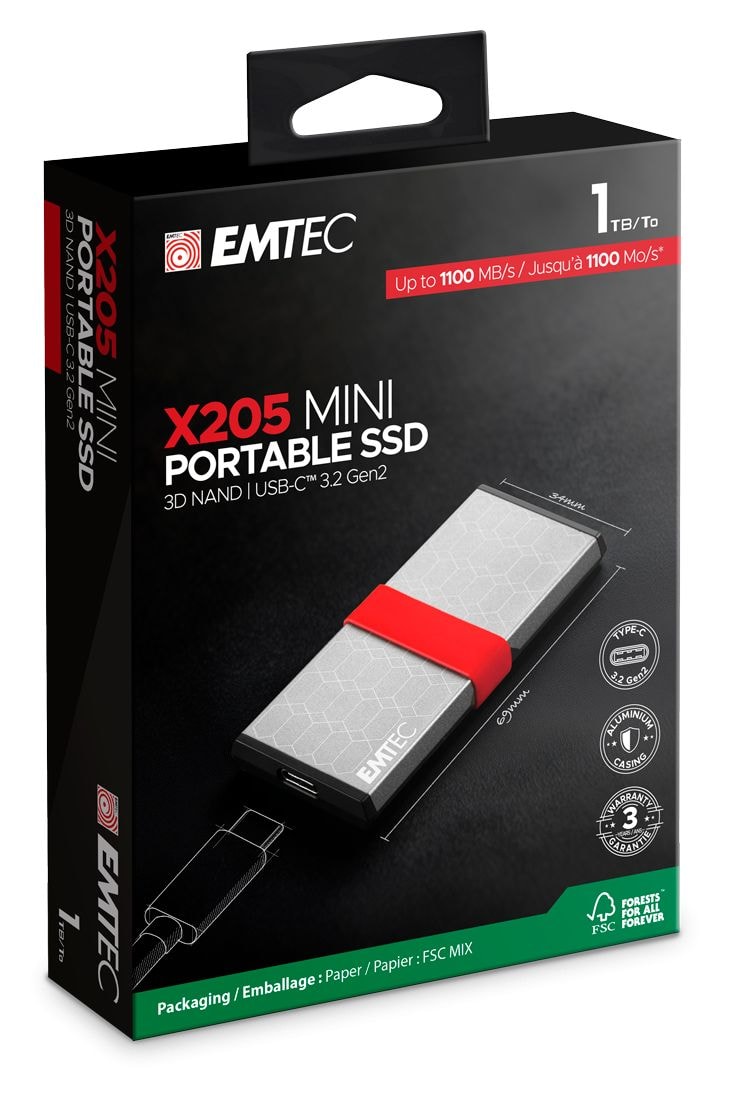 X205 Mini 1 TB SSD  (Silber) 