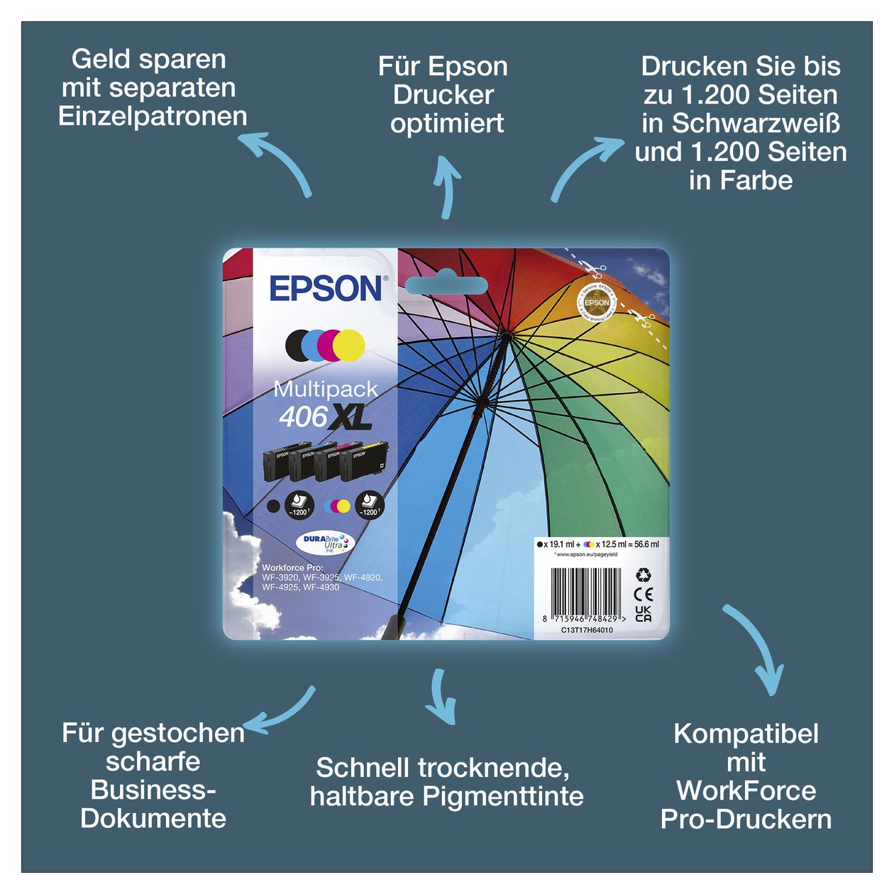 406XL C13T17H64010 Druckerpatronen 19,1 ml 