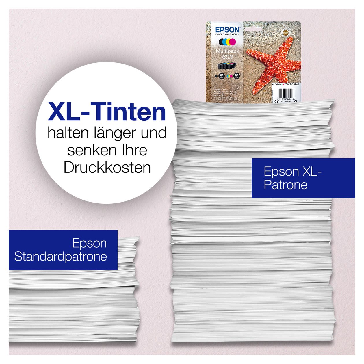 603XL C13T03A64010 originale Druckerpatronen Schwarz, Cyan, Magenta, Gelb 8,9 ml 4 ml 