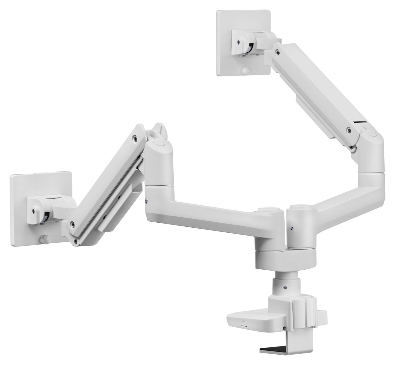 17"-35" Schwerlast-Doppelmonitor-Schreibtischhalterung, Weiß 