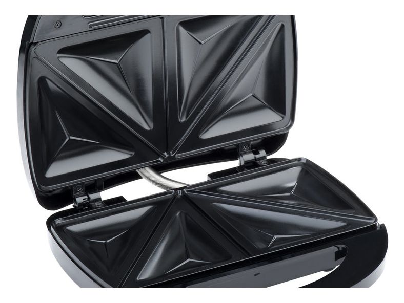 Acado Sandwichmaker 750 W für 4 Sandwiches  (Schwarz, Edelstahl) 