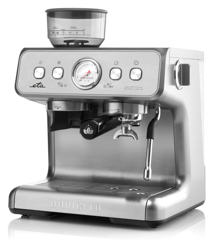 Baricelo Siebträger Kaffeemaschine 15 bar 1550 W  (Silber, Edelstahl) 