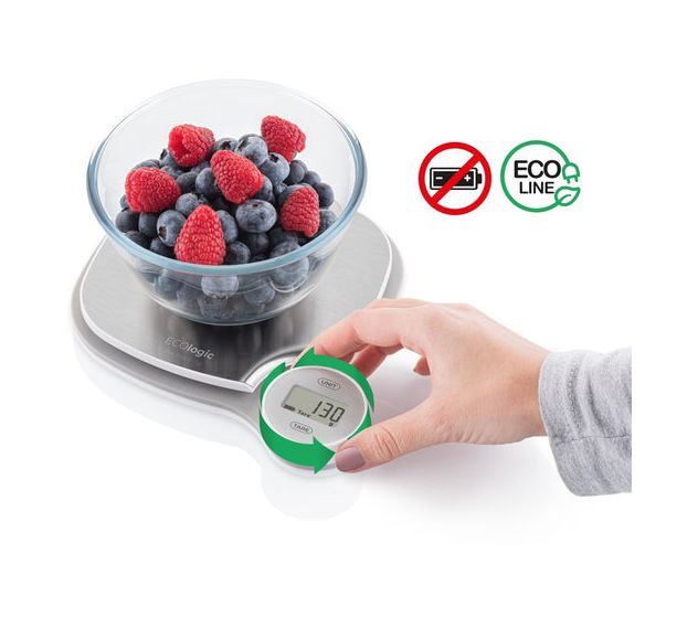 ECOlogic Elektronische Küchenwaage bis 5 kg Genauigkeit 1 g  (Grau) 