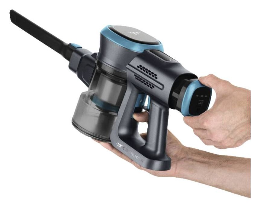 Fenix Handstaubsauger Beutellos bis 40 min Laufzeit 25,2 V HEPA  (Blau, Grau) 