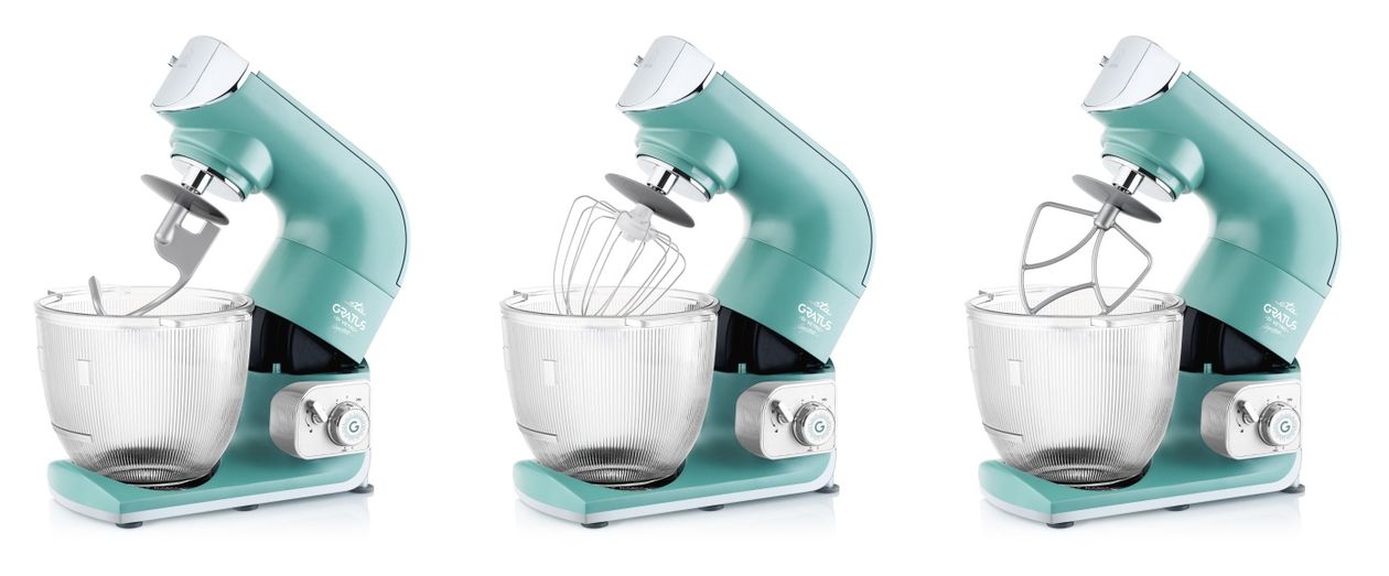 Gratus di Vetro 1200 W Küchenmaschine 5 l  (Grün, Edelstahl) 