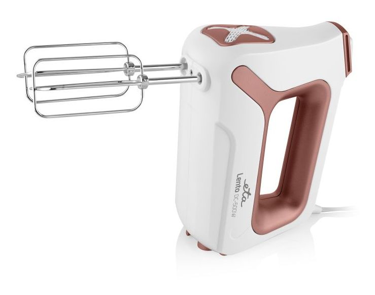 Lento Elements Handmixer 500 W 4 Stufen  (Weiß, Terrakotta) 