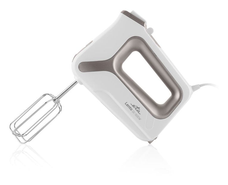 Lento Elements Handmixer 500 W 4 Stufen  (Weiß, Silber) 