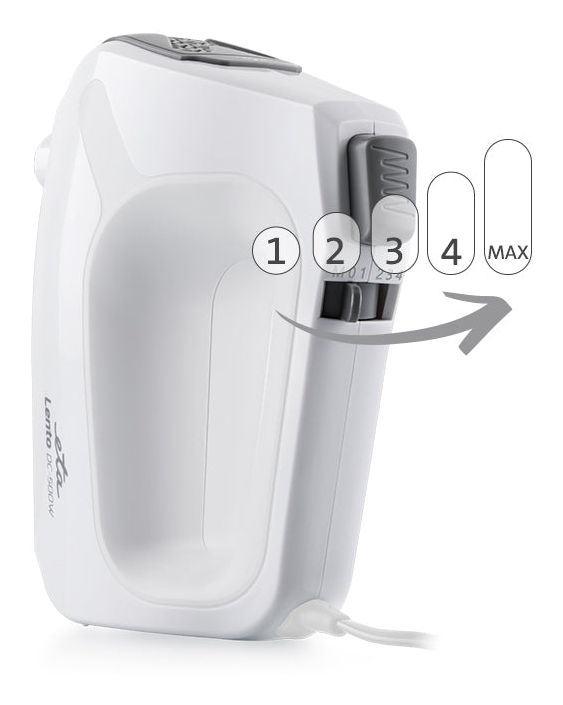 Lento II Handmixer 4 Stufen 500 W  (Grau/Weiß) 