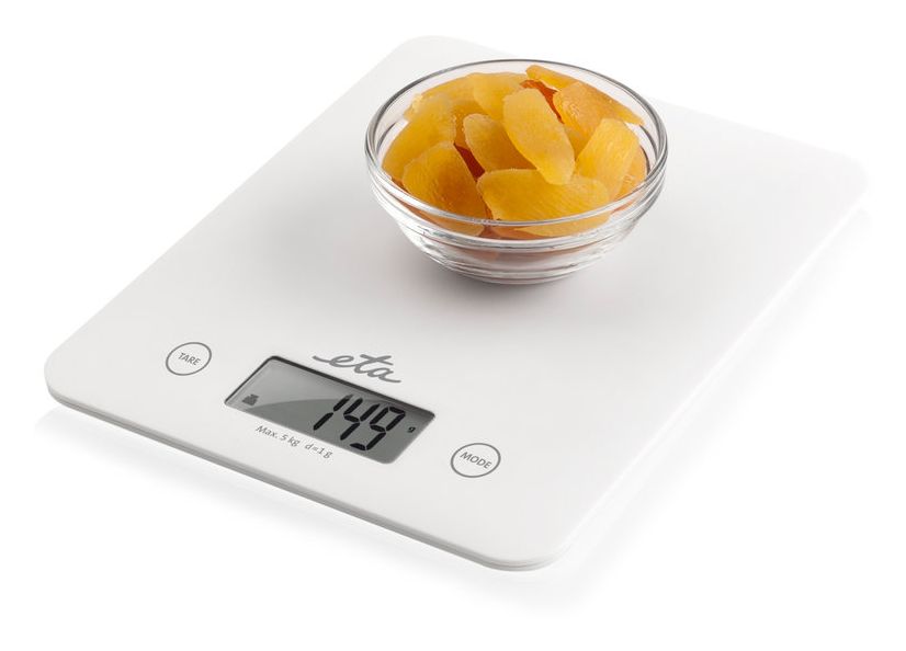 Lori Elektronische Küchenwaage bis 5 kg Genauigkeit 1 g  (Weiß) 