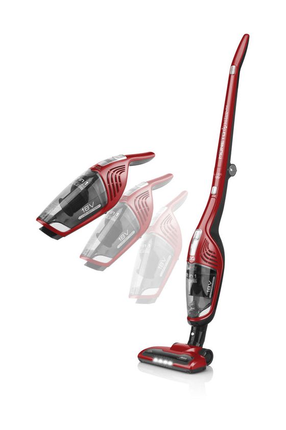 Moneto II Handstaubsauger mit Staubbeutel bis 45 min Laufzeit 18 V Zyklonal  (Rot) 