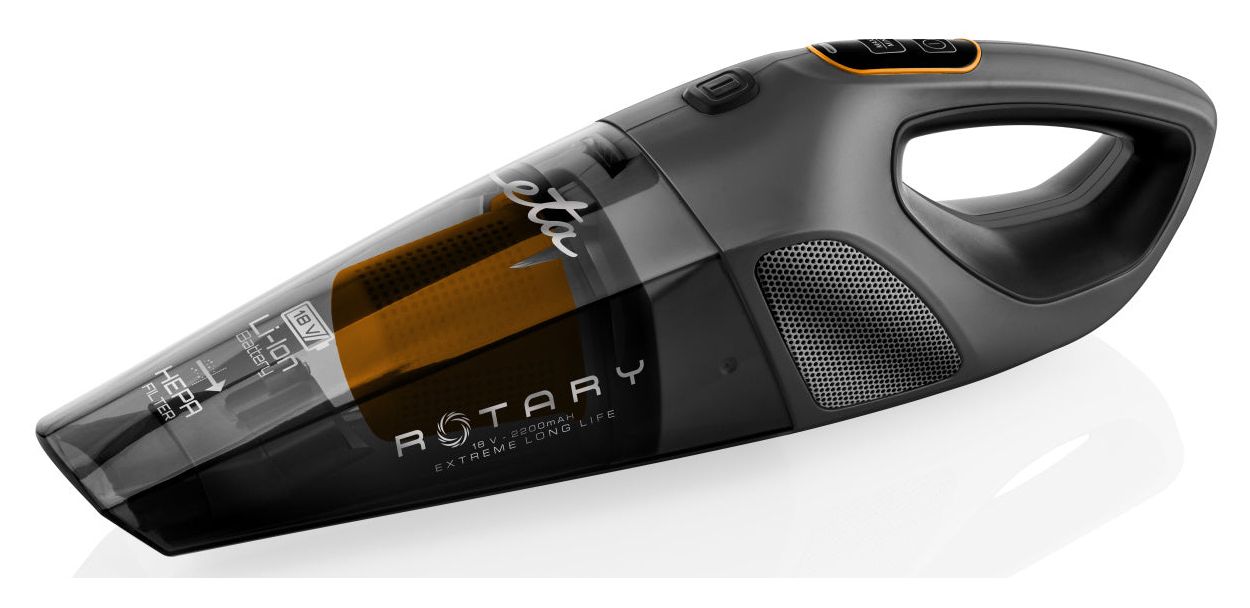 Rotary Handstaubsauger Beutellos bis 30 min Laufzeit 18 V HEPA  (Schwarz) 