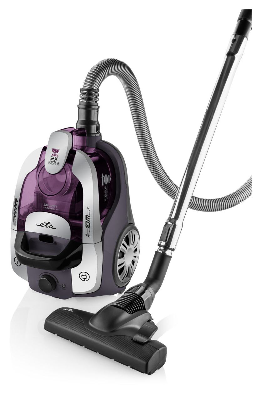 Salvet Animal Bodenstaubsauger Beutellos 700 W HEPA (Schwarz, Silber, Violett) 