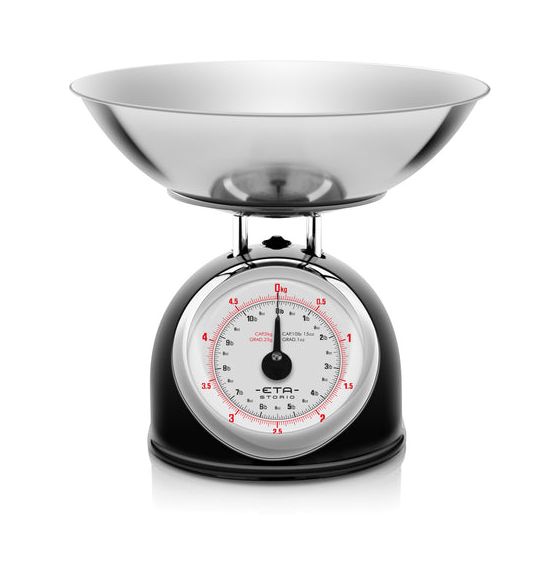 Storio Mechanische Küchenwaage bis 5 kg Genauigkeit 25 g  (Schwarz) 