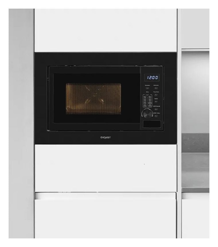EMW20-DG-020 Einbau-Mikrowelle 1000 W Größe: klein 6 Stufen Grill (Schwarz) 
