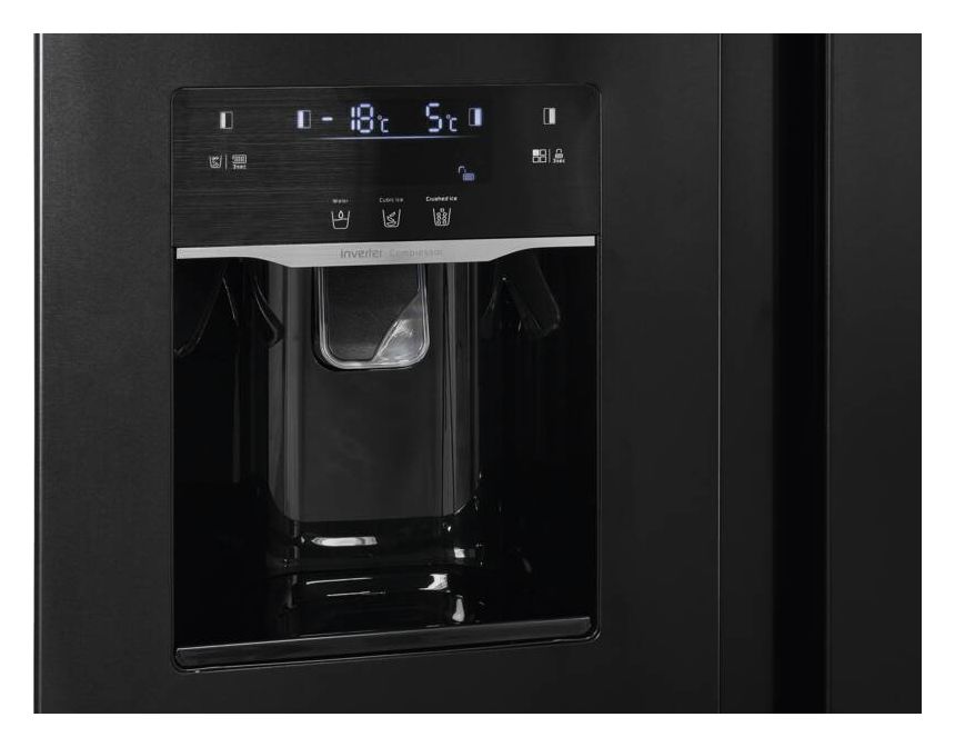 SBS520-CF-040E Side-by-Side Kühl-/ Gefrierkombination 344 l / 169 l 306 kWh NoFrost 1775 mm x 910 mm  (Schwarz) 