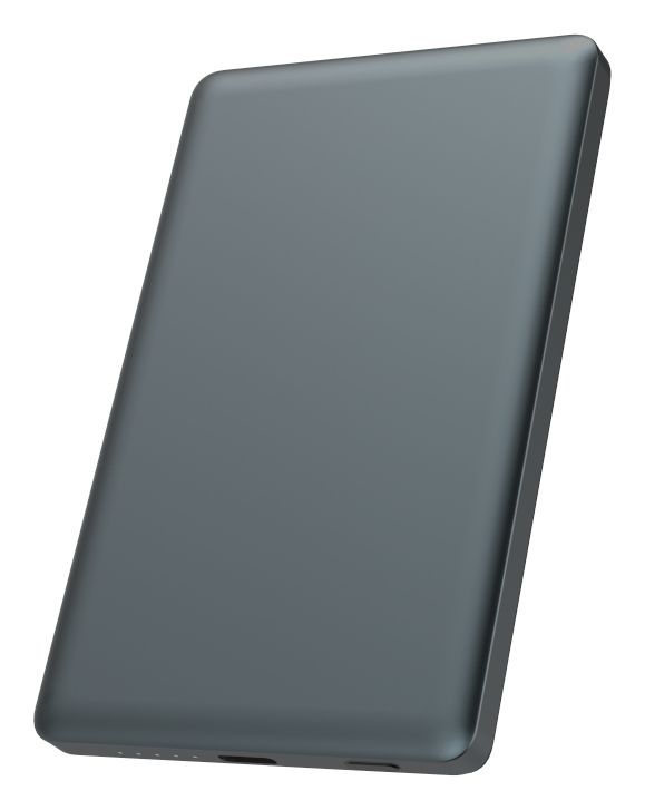 Ultra Slim 5000 mAh Powerbank USB Typ-C Kabelloses Laden  (Dunkles Grau) 