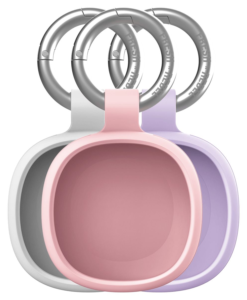 185816 Schlüsselfinder 4er Set Apple Find My, Google's Find Hub (Weiß, Pink, Violett) 