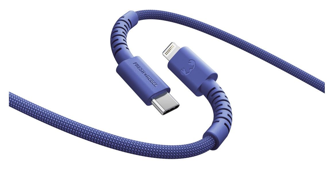 FlexWave Rundkabel Lightning auf USB C Männlich 2 m  (Blau) 