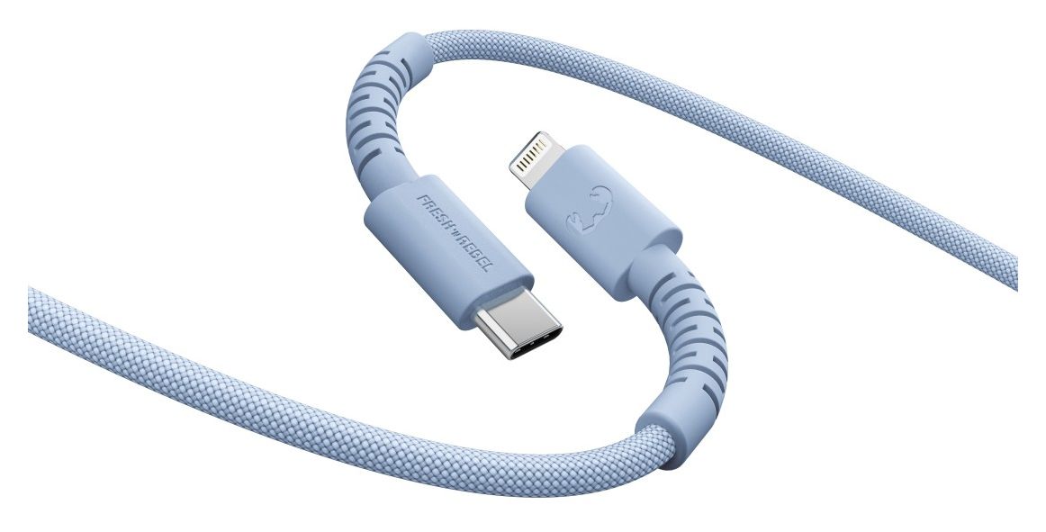 FlexWave Rundkabel Lightning auf USB C Männlich 2 m  (Blau) 