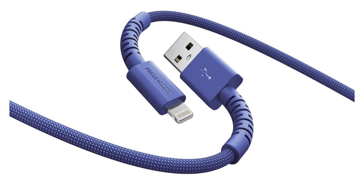 FlexWave Stecker Rundkabel Lightning auf USB A 2 m  (True Blue) 
