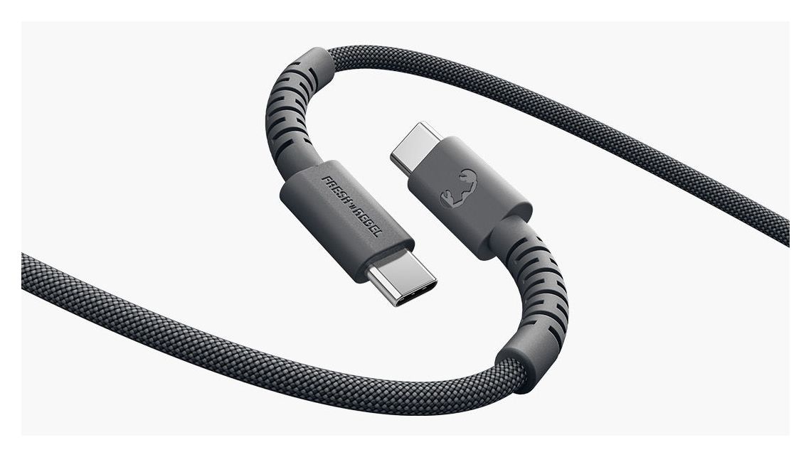 FlexWave Rundkabel USB C auf USB C Männlich bis 60 W 3 m  (Schwarz) 