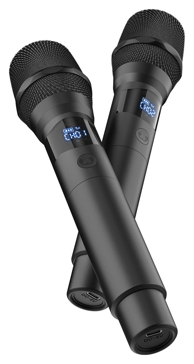 Wireless Microphone Set kabellos Microphone set 6.35 mm (1/4")  (Schwarz) 