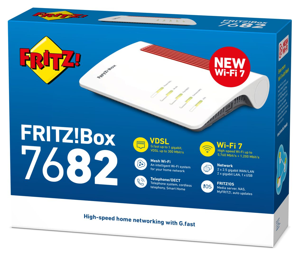 FRITZ!Box 7682 WiFi 7 Router Dual-Band (2,4 GHz/5 GHz) 1200 Mbit/s 
